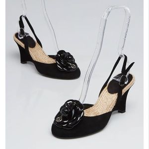 Chanel Suede Wedges with Camellia